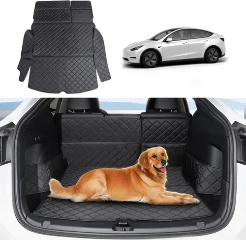 Vista 5 de Topfit para Tesla Model Y Tapetes para maletero Forro impermeable para maletero Protector de asientos de coche para perros Tapete para todo