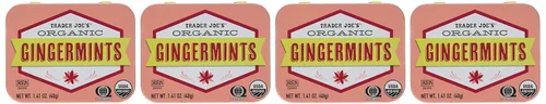 Vista 4 de Trader Joe's Organic Gingermints, lata de 1.41 onzas (paquete de 4) sin gluten vegano Sin gluten, vegano