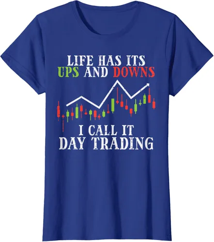 Vista 84 de Life Ups And Downs Day Trading Crypto Stock Market Trader T-Shirt, Negro