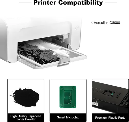Vista 2 de Cartucho de tóner remanufacturado para Xerox Versalink C8000 compatible con tóner negro 106R04037 12600 páginas, 1 paquete