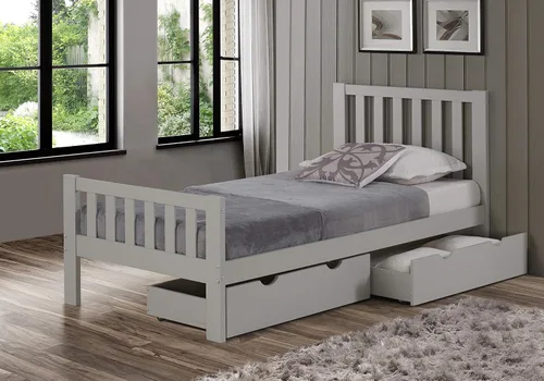Vista 2 de Alaterre Furniture Cajones de almacenamiento debajo de la cama, juego de 2 cajones de madera maciza con ruedas para guardar debajo de la cama, se