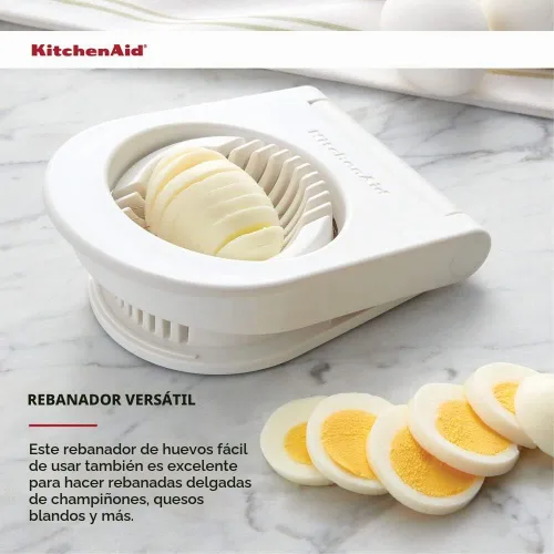 Vista 5 de KitchenAid Cortador de huevos clásico con alambres de acero inoxidable, 9 pulgadas, blanco