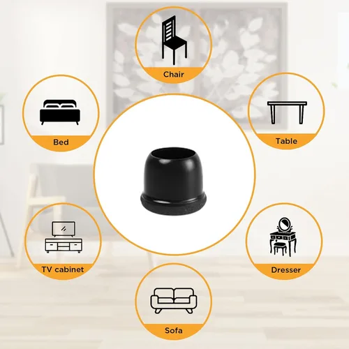 Vista 6 de Protectores de piso de silicona extra pequeños para patas de silla con fieltro envuelto, 16 tapas para patas de silla, copa de patas de muebles