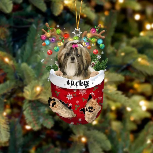 Vista 135 de Adorno de Navidad personalizado para perro Airedale Terrier en bolsillo de nieve, adorno para árbol de Navidad, idea de regalo para amantes