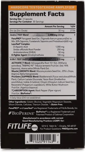 Vista 5 de PMD Sports Methyl Andro con DHEA - Potenciador de testosterona para hombres y mujeres - Apoya el crecimiento muscular y la fuerza para levantamiento