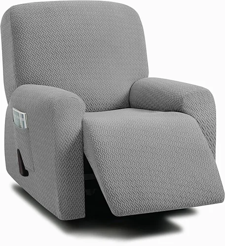 Vista 19 de ULTICOR Fundas jacquard para sofá reclinable de 8 piezas, fundas elásticas para sofá reclinable de 3 cojines, gruesas, suaves y lavables (estilo 3)