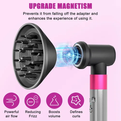 Vista 2 de Juego de accesorios de difusor y adaptador para Dyson Airwrap, para Airwrap Styler en una combinación de secador de pelo