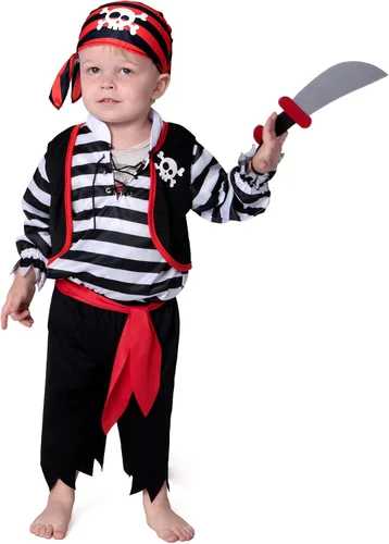 Vista 9 de Spooktacular Creations Disfraz de pirata a rayas para bebé niño