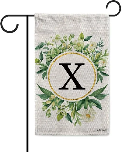 Vista 35 de Monogram Initial Letter P House Flag Flower Wreath Simple Style Letter Flag 28x40 Inch Vertical Double Sided for Outdoor Yard Decor