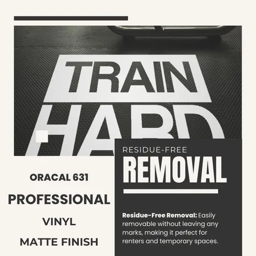 Vista 4 de My Vinyl Story - Train Hard Wall Decal - Motivational Quote Sticker, Inspirational Vinyl Art Decor for Home Gym, Exercise, Fitness, Workout
