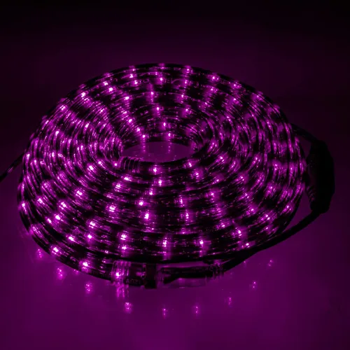 Vista 5 de Cuerda de luz LED morada, edición de Halloween, con PVC negro, 120 voltios, 33 pies