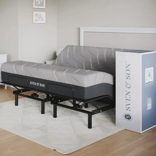 Vista 16 de Sven & Son Essential - Base de cama ajustable tamaño twin XL + colchón de espuma viscoelástica de gel frío de 10 pulgadas, inalámbrica, fácil