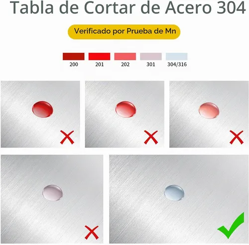Vista 4 de URMONA 3 tablas de cortar de acero inoxidable 304 para cocina, tabla de cortar carne, alisar bordes, acero inoxidable de grado alimenticio, fácil