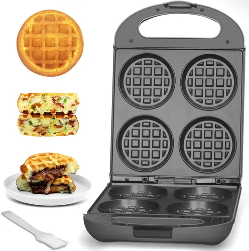 Vista 9 de Baker's Friend 7-Inch Classic Waffle Maker, Ceramic, Browning Control, 900W
