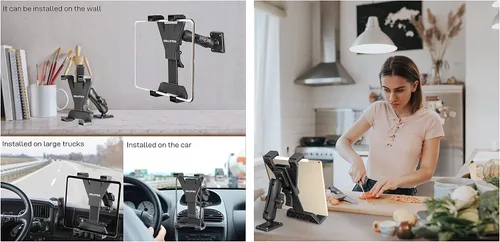 Vista 7 de OHLPRO Soporte para Tableta para Camión, Soporte de Coche con Base de Taladro Resistente para iPad, mini, Samsung Galaxy (7" - 11") para Tablero