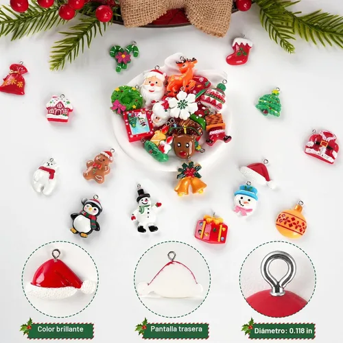 Vista 5 de kockuu Mini adornos navideños para decoración de árboles, manualidades