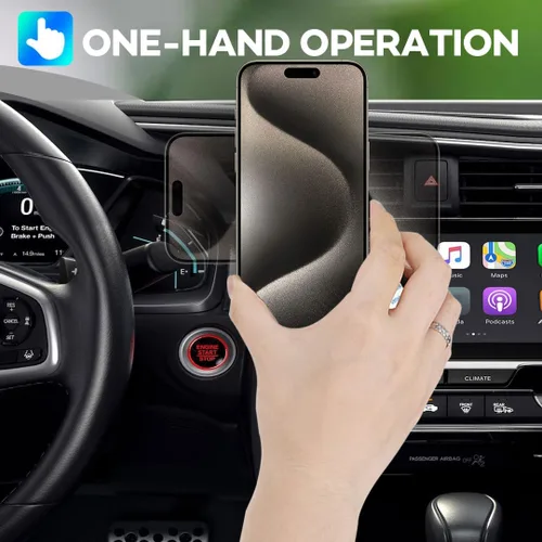 Vista 6 de Compatible con Mag Safe Car Mount Dashboard Magnetic 360° Soporte de teléfono ajustable de goma suave frontal compatible con iPhone