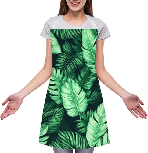 Vista 16 de Delantal de moda para mujer, resistente al agua, babero de bolsillo grande para cocina, lavavajillas