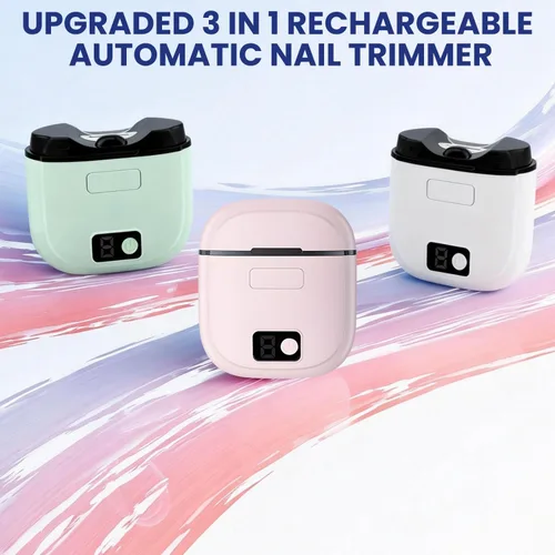 Vista 3 de Cortaúñas eléctrico, 3 en 1, cortaúñas automático, pulido eléctrico, recortador automático recargable por USB, 3 niveles de velocidad para personas
