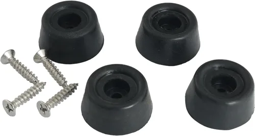 Vista 3 de 4 piezas de taco de piscina protector de tope con 4 tornillos 1.063 x 1.181 x 0.512 in de goma de fondo plano para taco de piscina parachoques