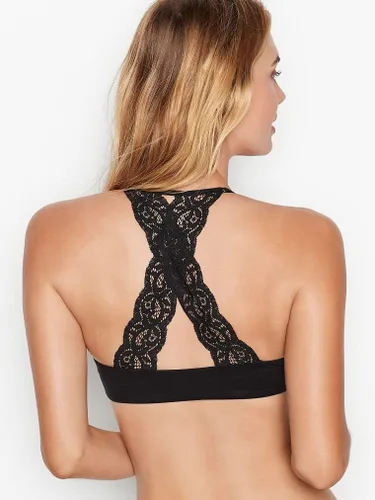 Vista 3 de Victoria's Secret Everyday Comfort - Brasier de encaje con espalda cruzada, copa media, cierre frontal, suave, ligeramente forrado (34B-36DDD)