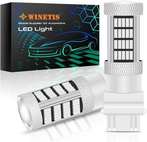 Vista 10 de Recién actualizado T25 cuña 3156 3157 focos LED, luces de señal de giro amarilla ámbar, 3157A 3457NA 4157NAK 5702AK 360° súper brillante 3156A 3056