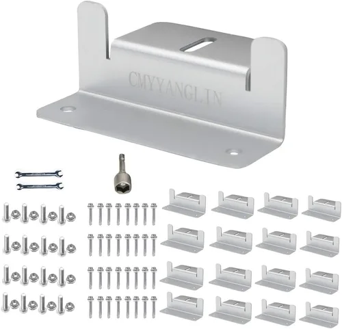 Vista 8 de Soportes de montaje en Z para panel solar, con tuercas y pernos, adecuados para paneles solares de 50 W a 150 W en RV, barcos, autocaravanas