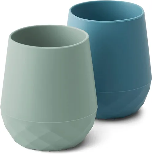 Vista 11 de SAMiGO Tazas de silicona para bebés de 6 a 12 meses, pequeñas tazas abiertas para entrenamiento y beber agua, suministros para el destete guiado por