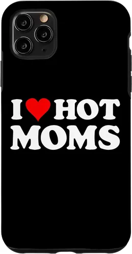 Vista 13 de Funda con texto en inglés "I Love Hot Moms Red Heart para iPhone 16