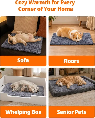 Vista 8 de Toozey Almohadilla térmica para gatos, cama térmica para gatos, 6 ajustes Gris
