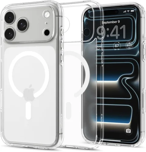 Vista 58 de Spigen Funda para iPhone 17, Ultra Hybrid MagFit [Control de cámara cubierta de TPU] [Anti-amarilleo] [Compatible con Magsafe] - Grafito