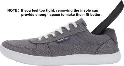 Vista 2 de WHITIN Men's Wide Toe Box Barefoot Shoes Canvas Minimalist Sneakers Zero Drop Sole
