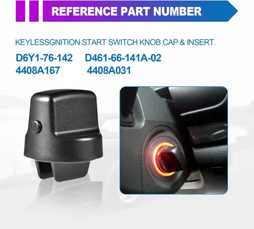 Vista 5 de Botón de encendido de arranque sin llave de repuesto para Mazda CX-9 2007-2015 2007-2011 CX7 2006-2007 Mazda 6 Pomo de llave de encendido y juego