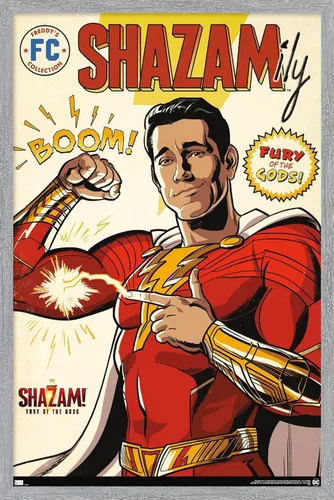 Vista 13 de Trends International DC Comics Movie Shazam! Fury of the Gods - Póster de pared de cómic, 22.4 pulgadas de largo x 14.7 pulgadas, versión enmarcada