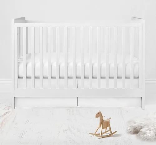 Vista 18 de Bacati Falda de cama sólida para cuna/niño pequeño, color negro, caída de 13 pulgadas
