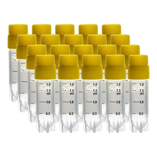 Vista 39 de Cryoviales de 0.0 fl oz, 25Pcs Cryotubes con código de barras lateral, frascos de esterilización con rosca externa, tubos de muestra con tapas Azul