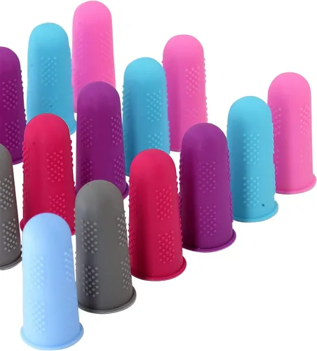 Vista 11 de Protectores de dedos [serie Flex – Paquete de 9] cubiertas antiadherentes de silicona [pequeño (3) / mediano (3) / grande (3)] – para pegamento