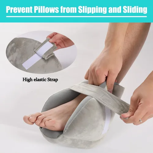 Vista 3 de Fanwer Protectores de talón para úlceras por presión, almohada de suplemento de pies, cojines de talón para aliviar el dolor de talón, úlceras por