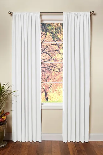 Vista 11 de COTTON CRAFT Cortina Blanca - Panel de Ventana - Juego de 2 Cortinas - Grueso Telar de Pato de Algodón Reversible con Pestaña Superior para Ventana