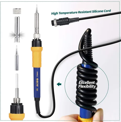 Vista 4 de YIHUA Paquete de estación de soldadura profesional 939D+ con tapete de reparación electrónica M180 de 17.32 x 12.20 pulgadas con soporte de hierro