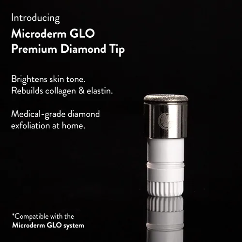 Vista 2 de Microderm GLO Microderm GLO - Puntas de microdermoabrasión de diamante de alta calidad, accesorios de acero inoxidable de grado médico, tecnología