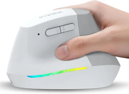 Vista 7 de KYSONA Ratón Inalámbrico Ergonómico, Ratón Vertical, Ratón Ergonómico Bluetooth, Clic Silencioso, DPI Ajustable en 5 Niveles