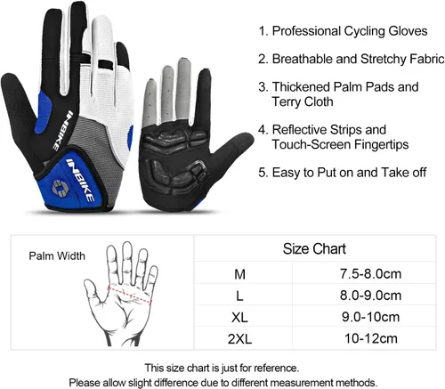 Vista 7 de INBIKE Guantes de ciclismo para hombre acolchados de gel de 0.197 in transpirables y resistentes al desgaste
