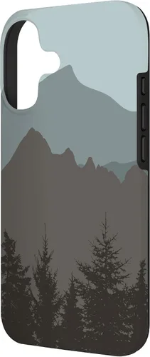 Vista 2 de Mountains Peaks - Carcasa para iPhone 17, diseño abstracto de paisaje natural, color gris y azul