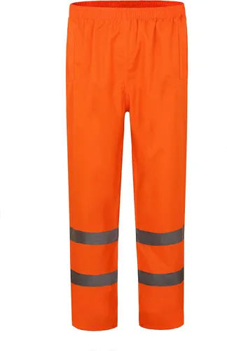 Vista 6 de AYKRM Pantalones de lluvia impermeables de alta visibilidad reflectantes para pesca, motocicleta, ciclismo, agricultura, senderismo, trabajos