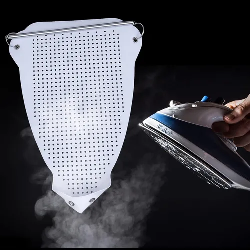 Vista 5 de FQTANJU 2 piezas de funda para zapatos de planchado, accesorios de planchado, suela de hierro, herramienta de asistente de hierro eléctrico