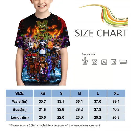Vista 4 de Camisetas de manga corta con estampado 3D de dibujos animados para niños y niñas