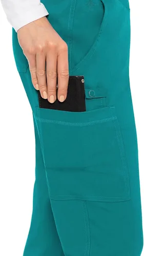 Vista 2 de Med Couture Pantalón de yoga para mujer con 7 bolsillos, cintura de punto acanalado ultrasuave y tecnología elástica de 2 vías, MC7739