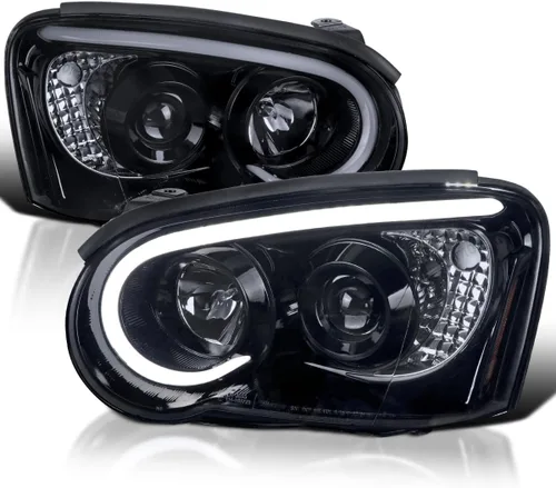 Vista 12 de SPEC-D TUNING - Faros delanteros con proyector mate negro con barra de luz LED, compatible con Subaru Impreza RS/WRX/Outback/STI de 2004-2005, juego