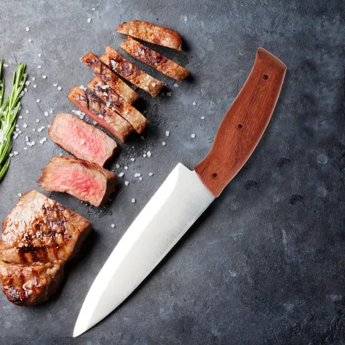 Vista 2 de Zerodeko Mango de repuesto para cuchillo de cocina, mango de reparación de cuchillo de madera, mango de agarre, accesorios de repuesto con tuercas